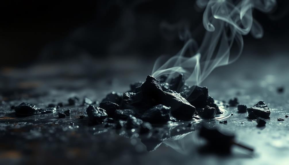 distinctive burnt rubber odor