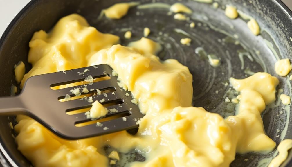 fold eggs gently spatula