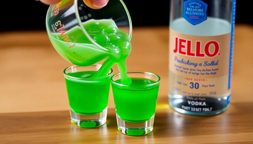 measure alcohol and gelatin