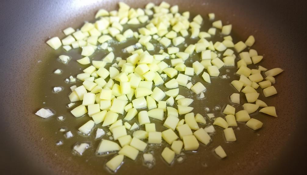 mince garlic then add