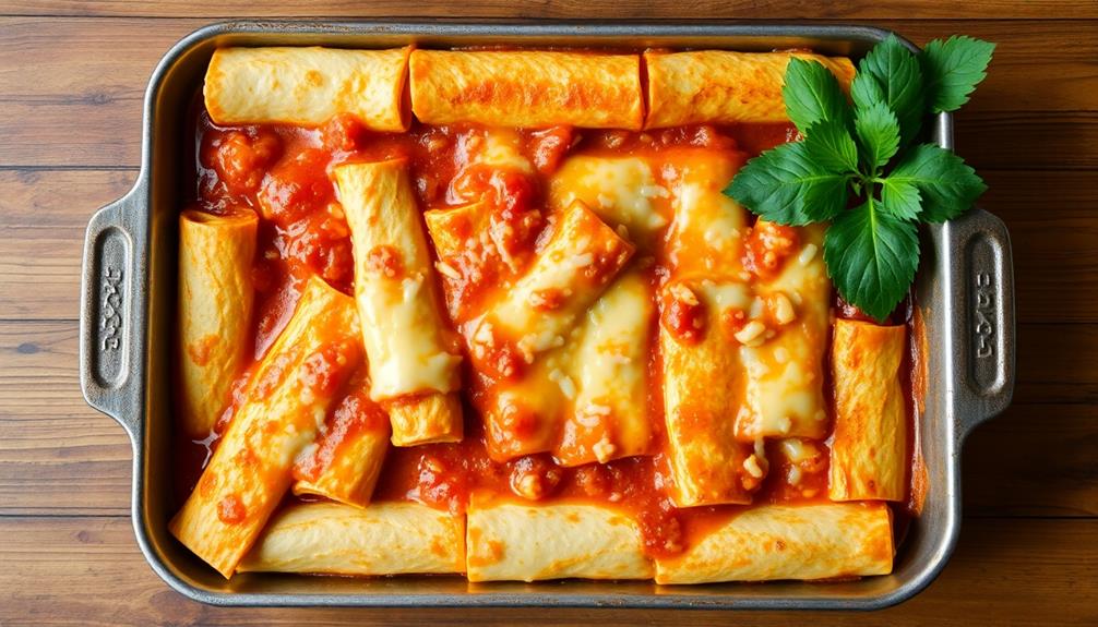 roll up enchiladas carefully