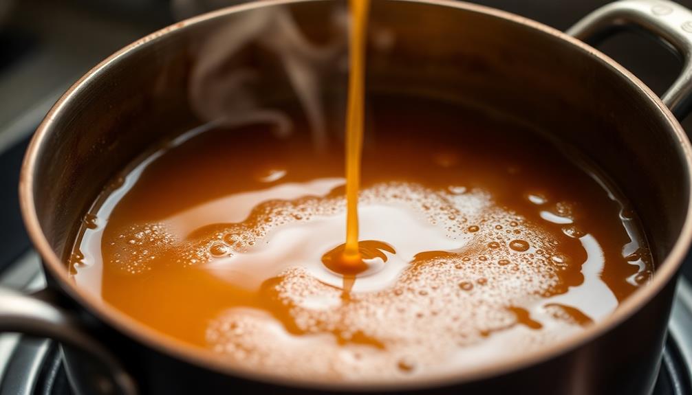 simmer caramel for flavor