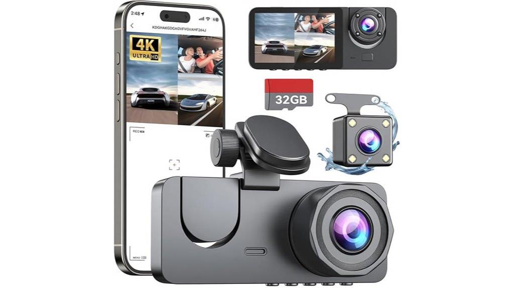 4k front rear dashcam