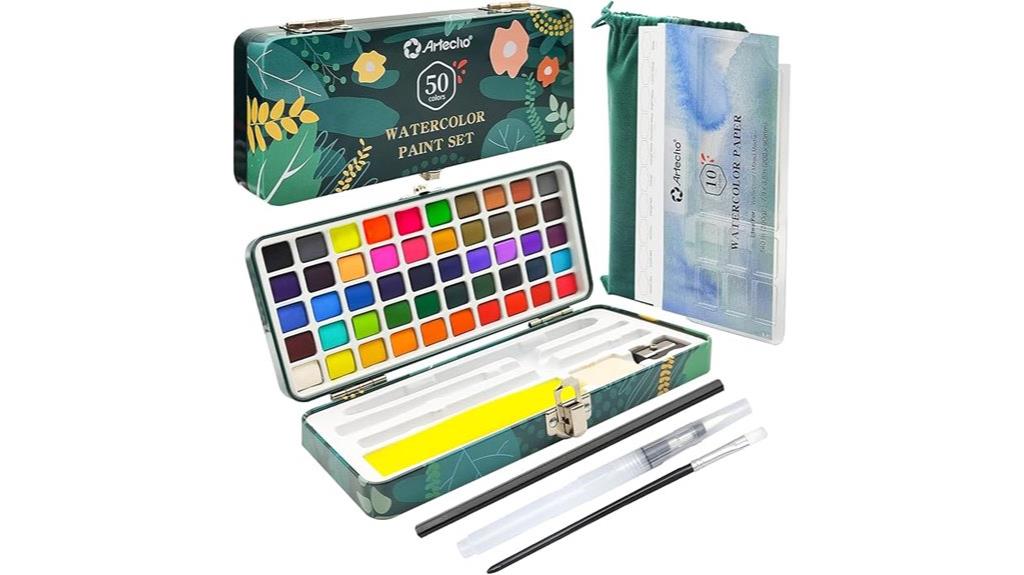 50 color watercolor set
