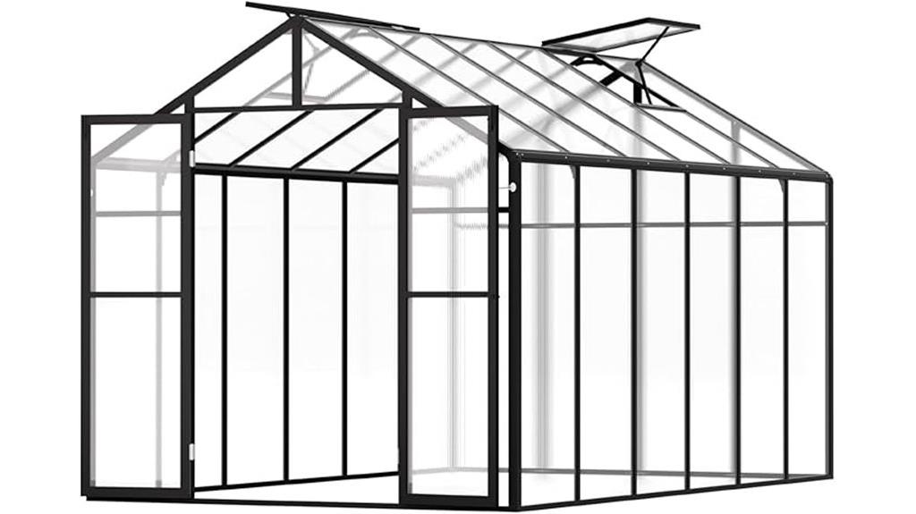 8x12 ft polycarbonate greenhouse