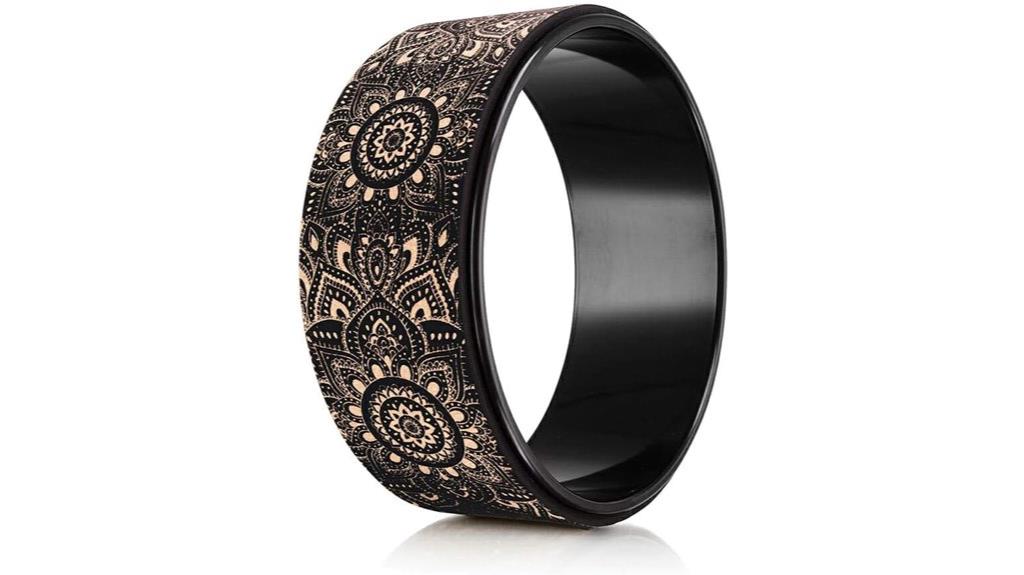 black mandala yoga wheel