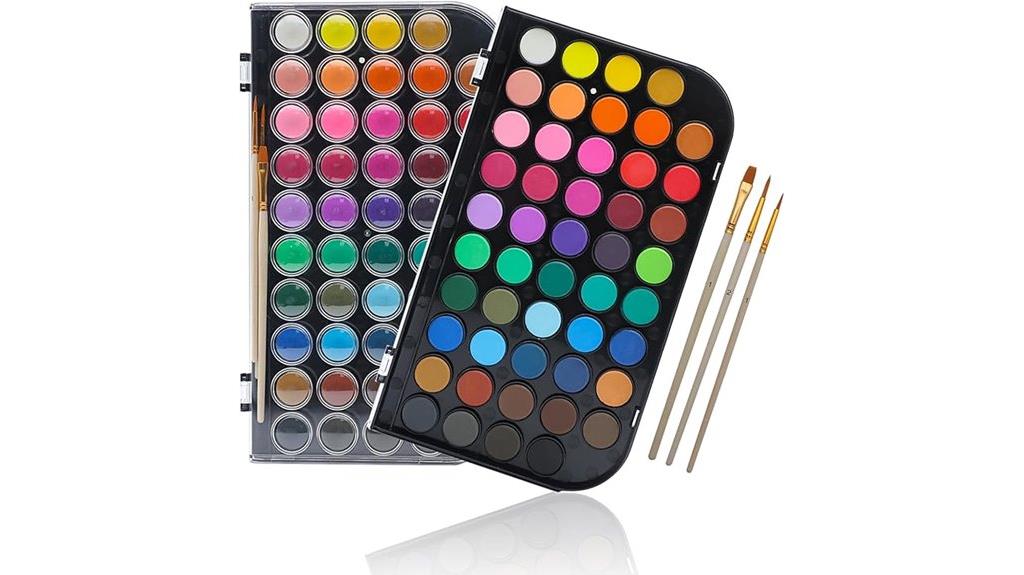 colorful watercolor cake set