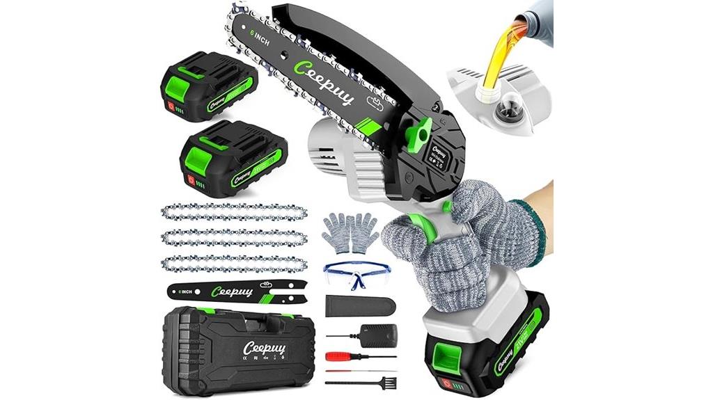 compact cordless chainsaw set