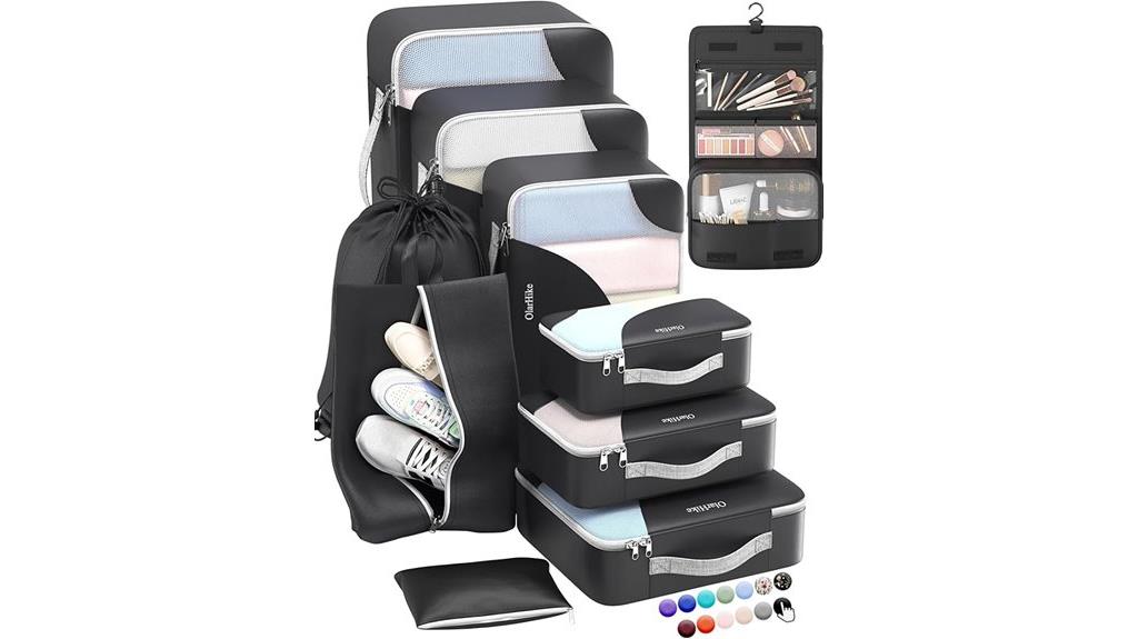 complete 10 piece packing cube set