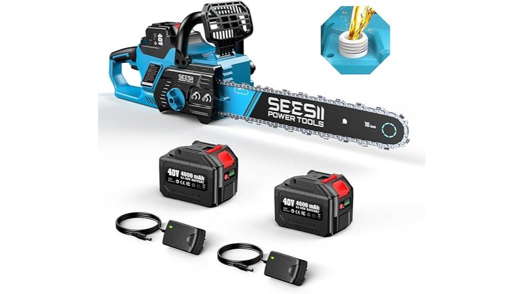 cordless chainsaw includes battery