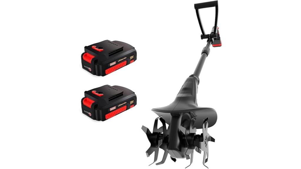 cordless tiller with steel tines