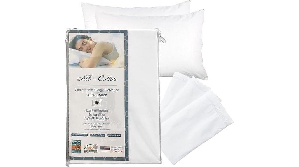 cotton pillow protector set