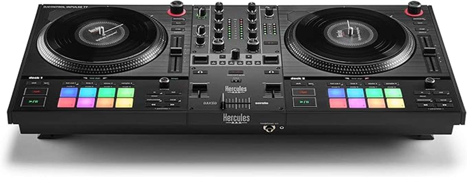dj controller with braided cable