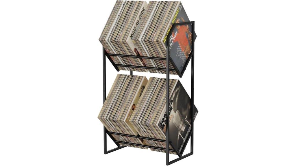 double tier vinyl record organizer