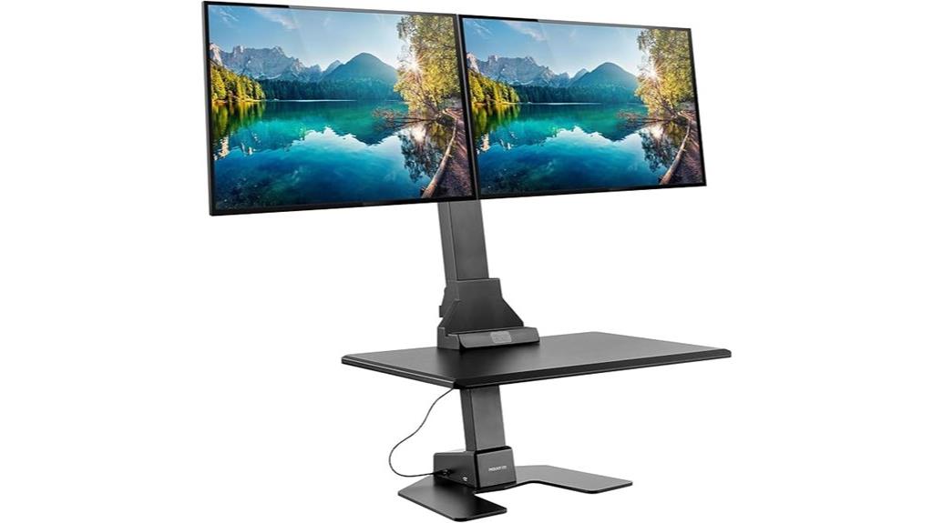dual monitor sit stand converter