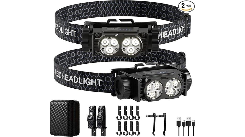 dual rechargeable white headlamps