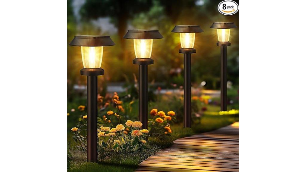 eight solar pathway lights