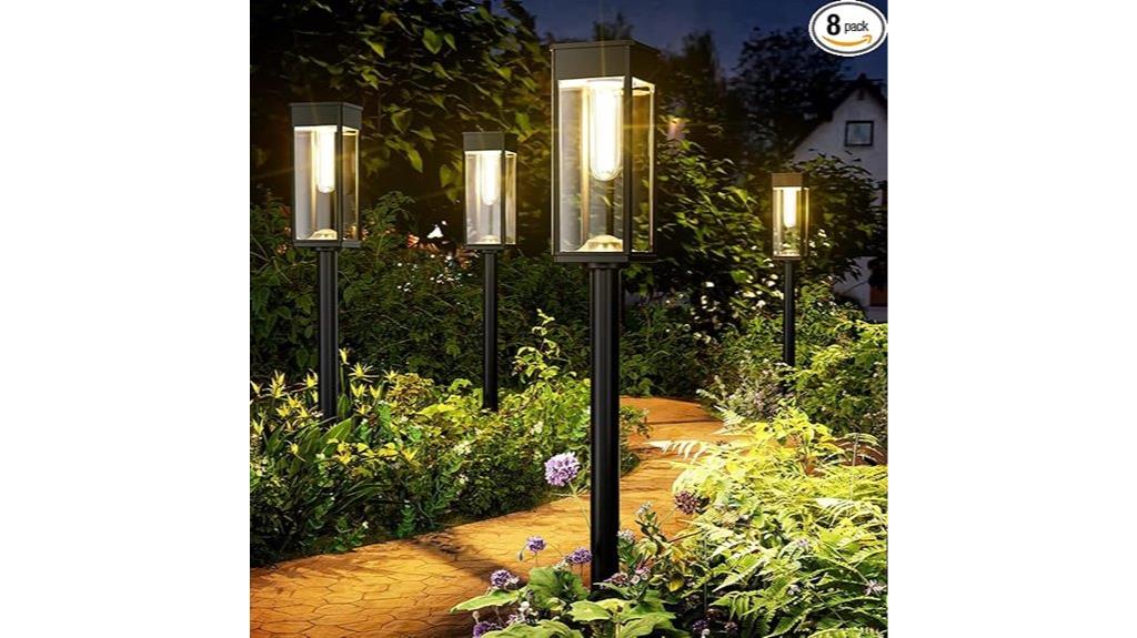 eight waterproof solar lights