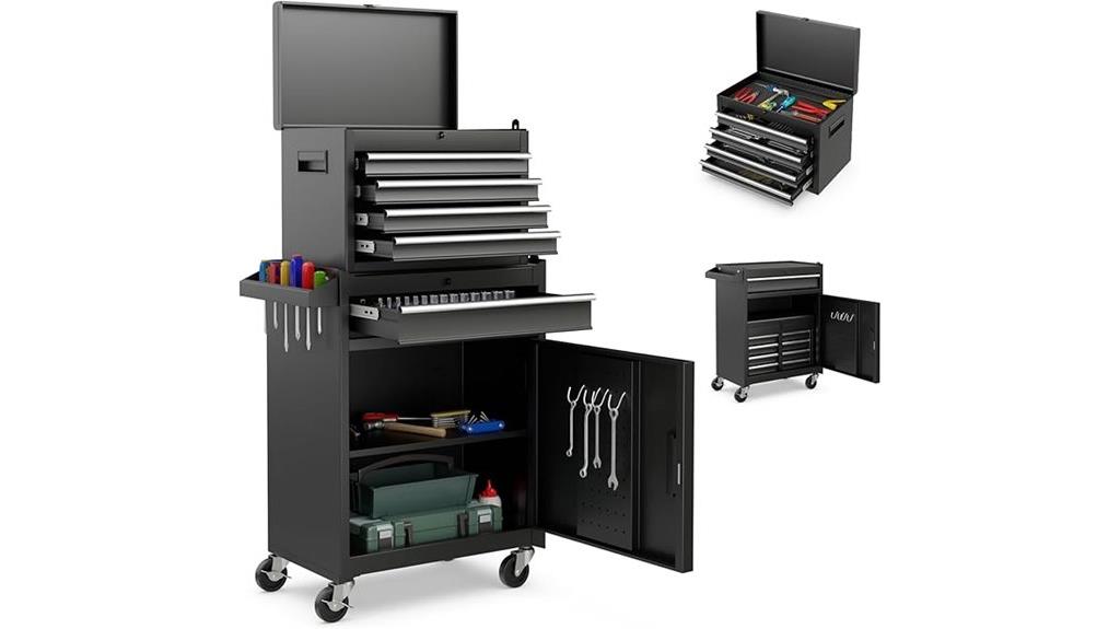 five drawer lockable toolbox