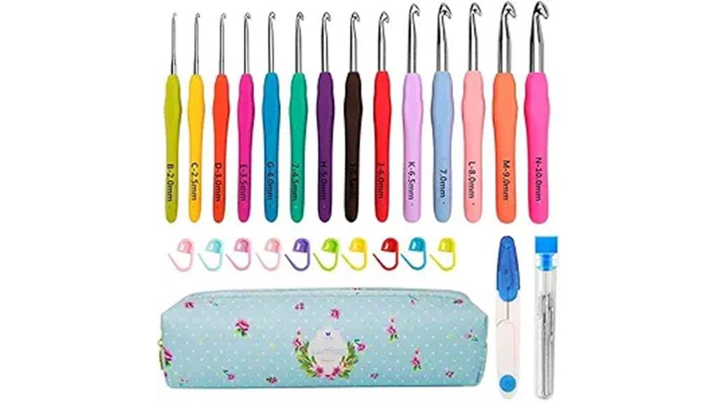 fourteen size crochet hook set