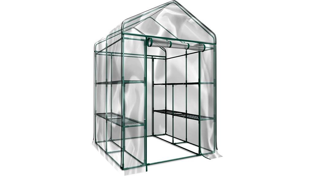 greenhouse with shelves