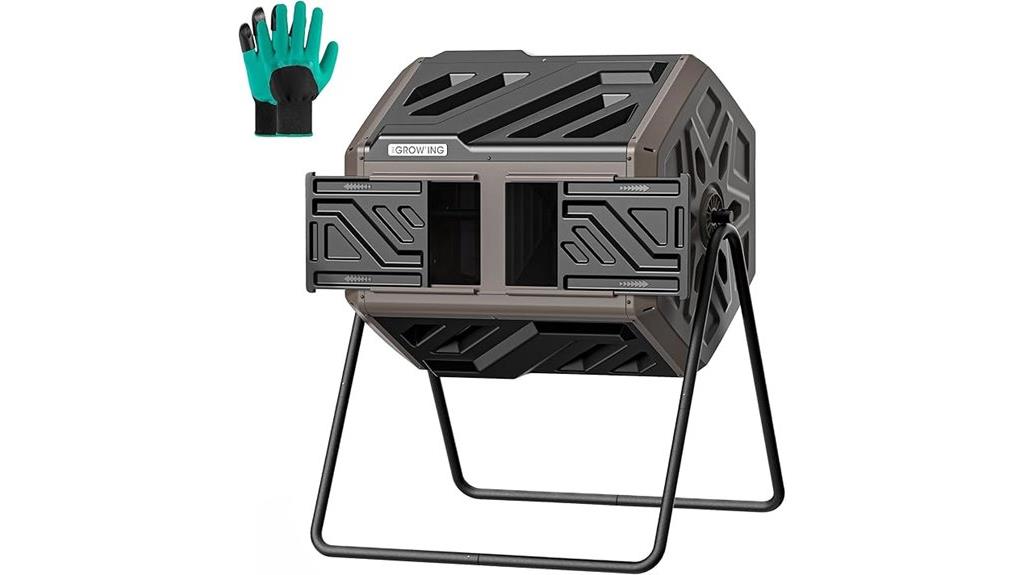 large outdoor dual chamber compost bin