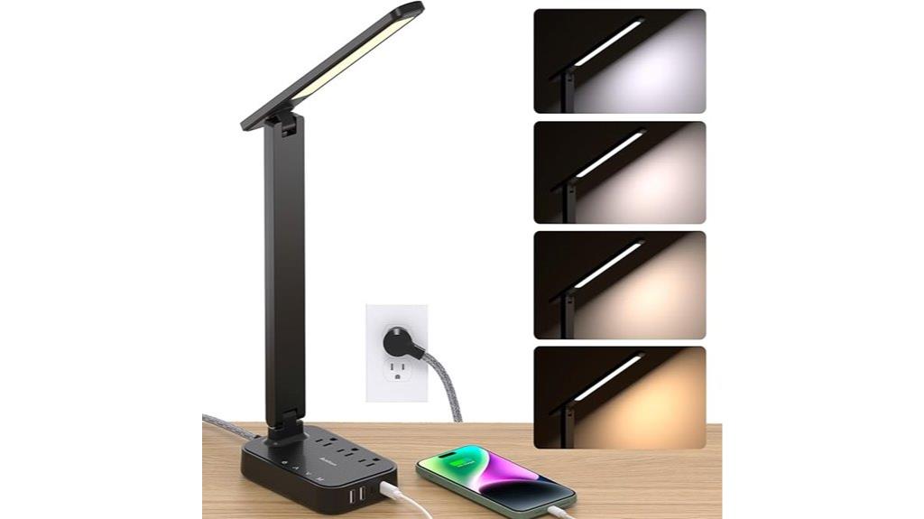 multi outlet led desk lamp