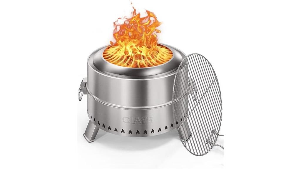 portable 19 inch smokeless firepit