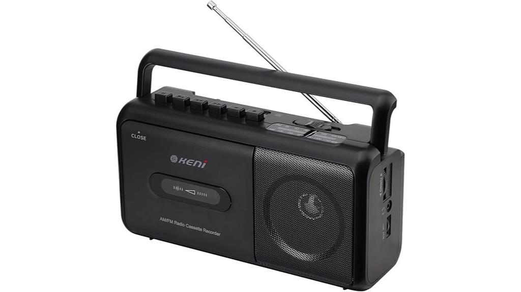portable cassette radio recorder