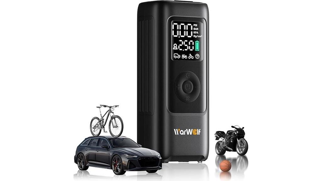 portable inflator with digital gauge