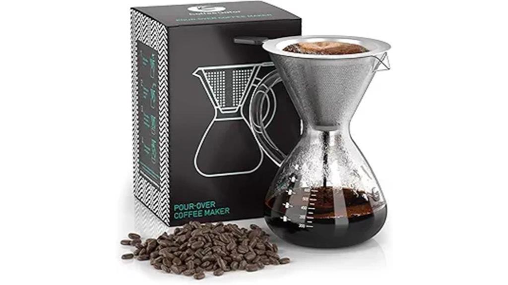premium glass pour over brewer