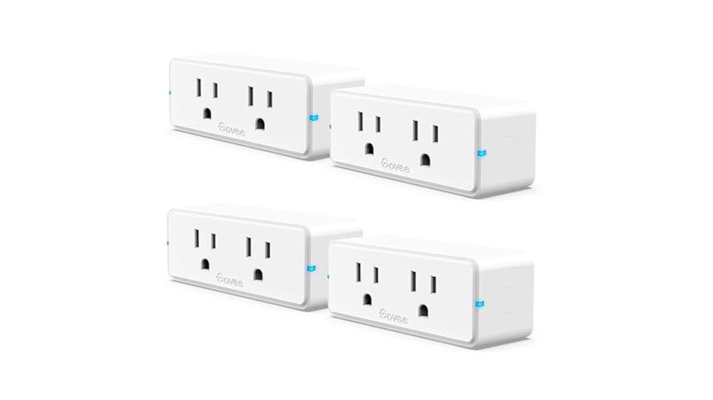 set of four smart plugs