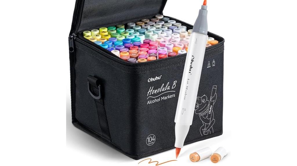 vibrant 104 color brush markers