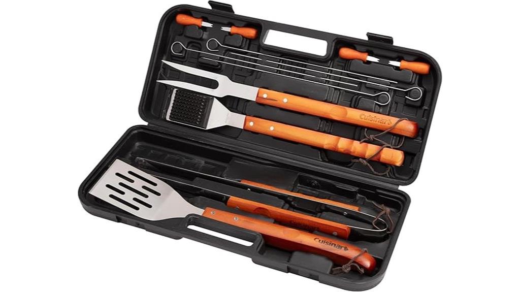 wooden grill tool set