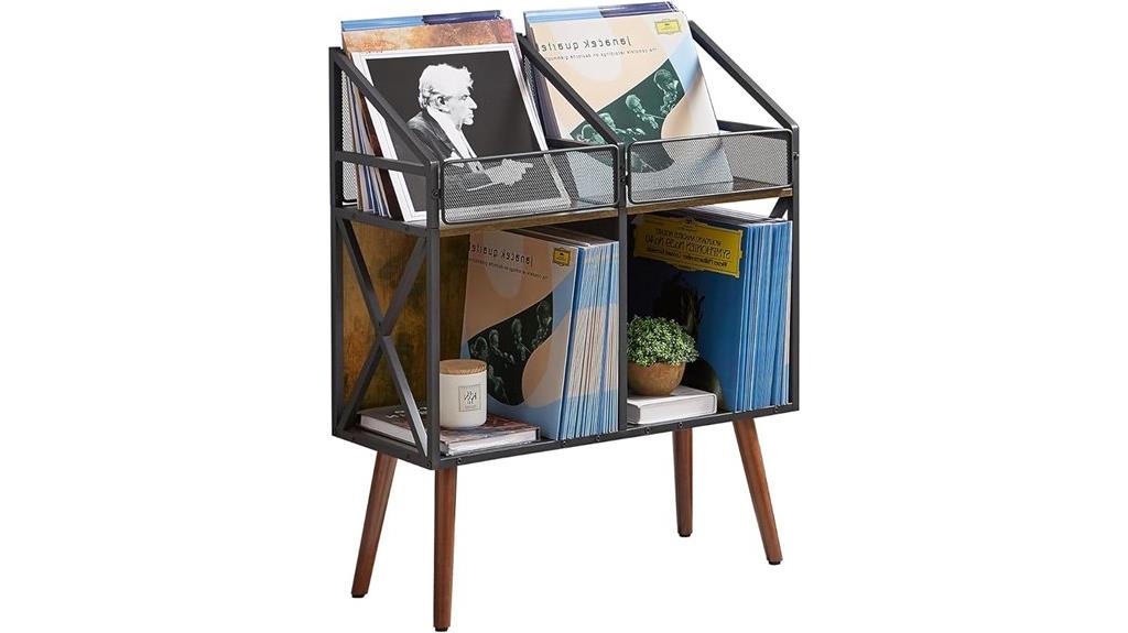 wooden lp record organizer