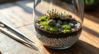 create miniature plant ecosystem