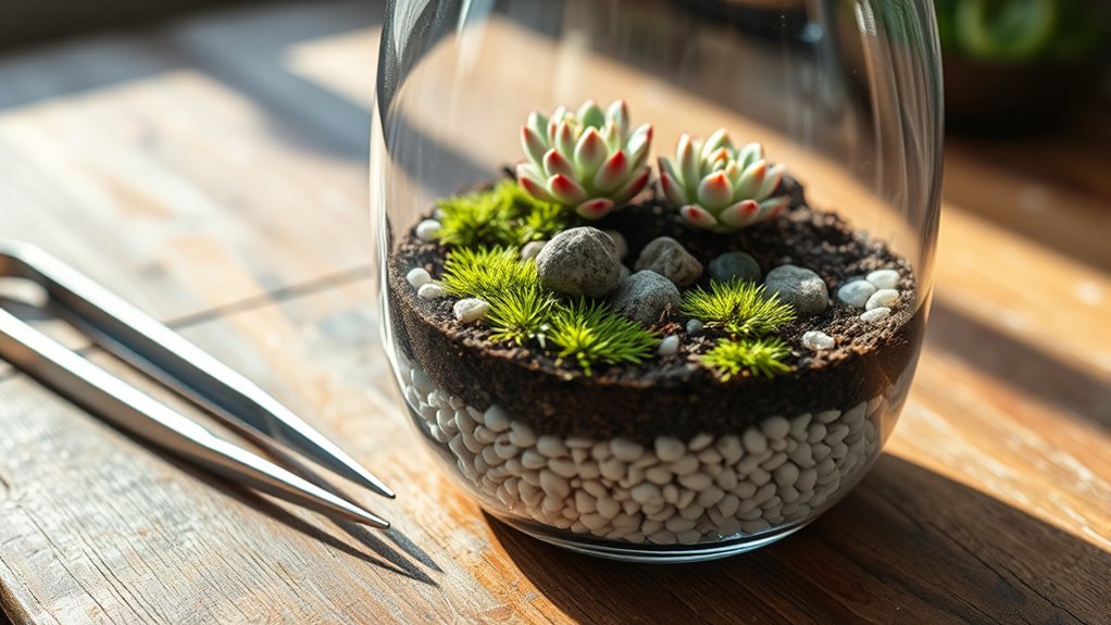 create miniature plant ecosystem