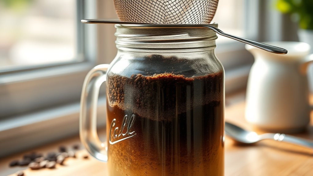steep coffee grounds overnight