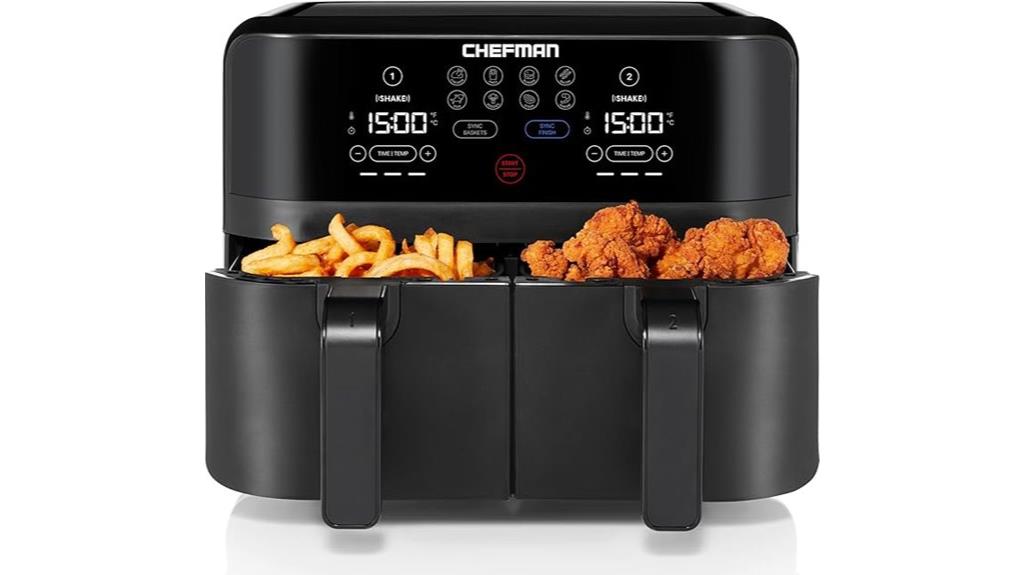 dual basket capacity air fryer