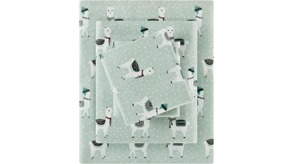 seafoam llama queen sheets