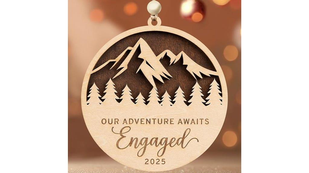 wooden engagement ornament 2025
