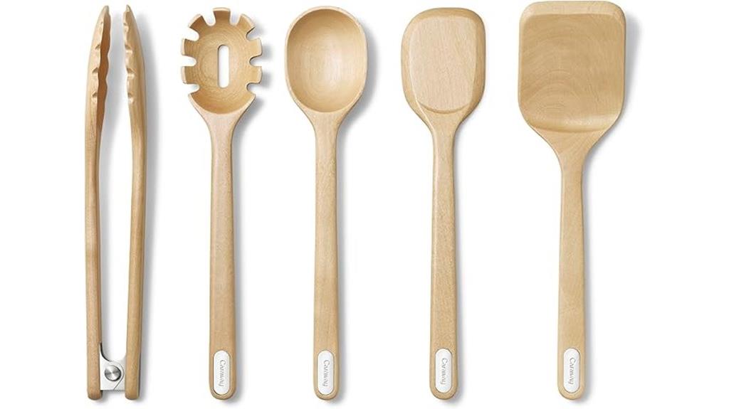 wooden kitchen utensil set