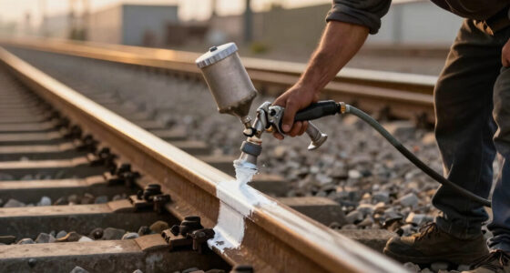 Painting The Sides Of Railroad Rails White To Reduce Derailment