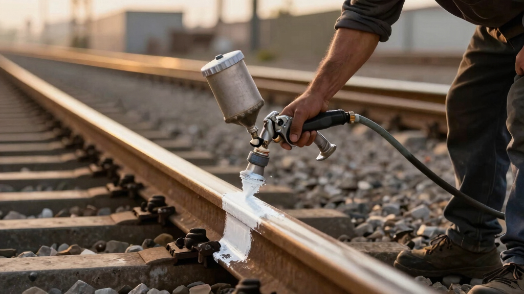 Painting The Sides Of Railroad Rails White To Reduce Derailment
